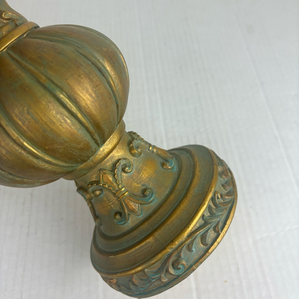 Decorative Resin Finial in Gold Verdigris Finish - Picture 3 of 8